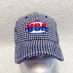 Houndstooth pattern USA cap NEW